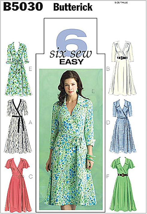 BUTTERICK PATTERNS B5030 Misses' Dress, Belt and Sash, Size BB (8-10-12-14)...