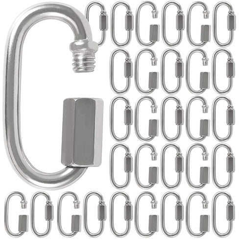 30 Pack M4 1/8 Inch Quick Link,500 Lbs Stainless Steel Threaded Chain Connector Heavy Duty D Shape Locking Repair Link for DIY Accessories...