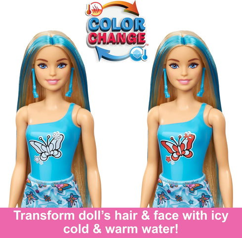 Barbie Color Reveal Doll & Accessories with 6 Unboxing Surprises, Rainbow-Inspired Series with Color-Change Bodice, 1960s Theme...