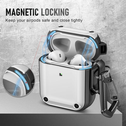 Maxjoy for AirPods 2nd Generation Case with Cleaner Kit,Powerful Magnetic,Drop-Proof and Wear-Resistant,Compatible with AirPods Case Cover for Men...
