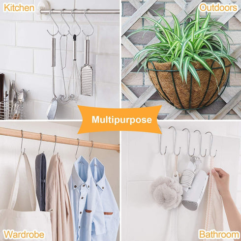 SumDirect Heavy Duty S Hooks - 15 Pack 5.7 Inch Extra Large Meta Stainless Steel S Shaped Hooks for Hanging...