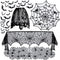 5pack Halloween Decorations Tablecloth Runner Black Lace Round Spider Cobweb Table Cover Fireplace Mantel Scarf Spiderweb Fireplace Scarf Spider L...