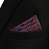 S&W SHLAX&WING Paisley Mens Tie Blue Red Matching Pocket Square Only...