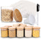 Houseables Glass Spice Jars, Storage Containers, Airtight Bamboo Lid, 12 Pack, 6 oz, Food Canister Sets For Kitchen Counter, Jar, Lids, Flour, Bro...