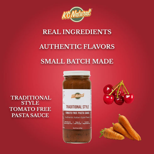 KC Natural | Traditional Style Tomato Free Pasta Sauce | 280mg Sodium (1-pack, 1.00)...
