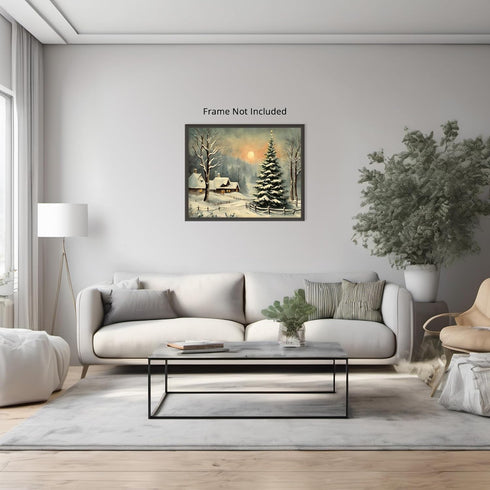 Posterizer 1 pcs-snowy winter scene of trees and nature 10-Landscape & Nature Art-GIft for Men Women Teens-Living Room Bedroom Decor- unframed wal...