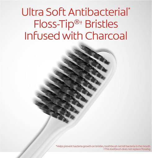 Colgate Gum Health Charcoal Adult Manual Toothbrush, Ultra Soft, 4 Pack...