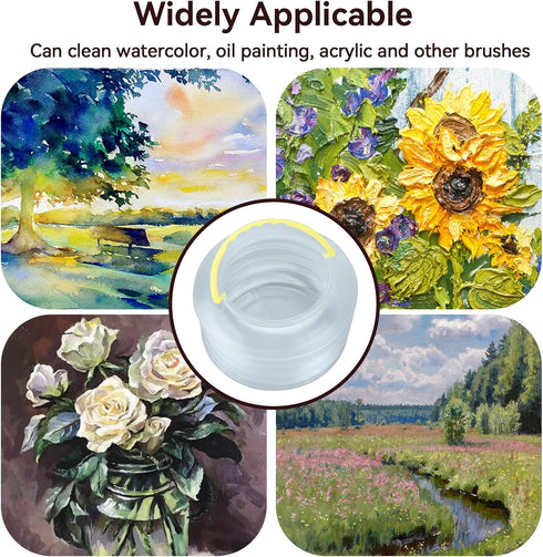 3Pcs Collapsible Paint Brush Washer, Portable Paint Brush Holder Plastic Reusable Samll Collapsible Washing Bucket for Watercolor Painting(M)...