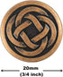Bezelry 12 Pieces Tiny Celtic Knot Metal Shank Buttons. 20mm (3/4 inch) (Antique Copper)...