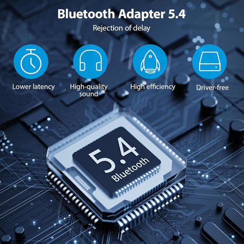 Bluetooth USB Adapter for PC - Touchead Bluetooth Adapter 5.4 Dongle(BR+BLE+EDR), Plug and Play, Wireless Transfer for Headset Speaker Keyboard Mo...