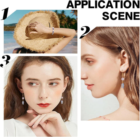 SUNNYCLUE 1 Box 50Pcs Glass Fish Beads Summer Electroplated Glass Bead Half Transparent Carved Frosted Blue Beads for Jewelry Making Ocean Animal ...