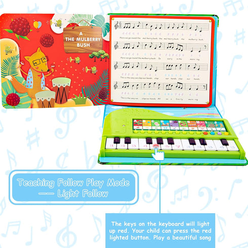 Longfypeng Piano Book Toddler Toys Educational Music Keyboard Piano Toys, Musical Instruments Toys Present for Kids Ages 3 4 5 6 Year Old Boy and ...