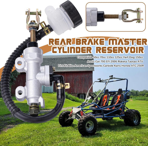 Rear Brake Master Cylinder Reservoir Compatible 50cc 70cc 110cc 125cc Yerf Dog 150cc Arctic Cat 700 EFI 2006 Roketa Taotao ATV Dirt Pit Bike Ameri...