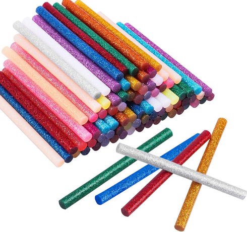 Gwybkq Mini Glitter Hot Glue Sticks 14 Colored for DIY Art Craft,4 inches 80 pcs...