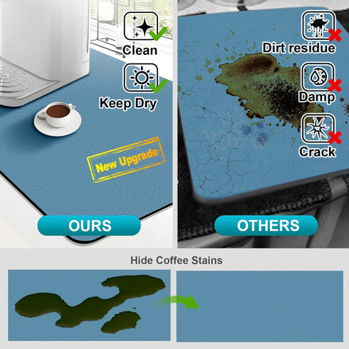 Dish Drying Mats for Kitchen Counter Coffee Mat Under Sink Mats for Kitchen Waterproof Dish Mat Drying Kitchen Mat Bar Mats for Countertop Coffee ...