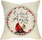 Winter Cardinals Appear When Angels are Near Home Decorative Throw Pillow Cover Red Bird Sign Cushion Case, 18 x 18 Home Decoration Christmas Outs...