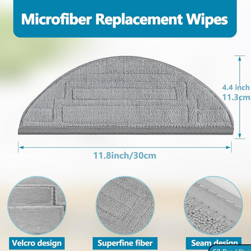 6 Pack Mop Cloth Pads Replacement for Roborock S8 Pro Ultra Robot Vacuum, Upgraded Reusable Microfiber Dual Sonic Mopping Pad Accessories...
