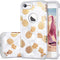 Fingic for iPhone 8 Pineapple Case,iPhone 7 Phone Case, Slim Golden Pineapple&Grey Marble Cute Pattern Cover for Girls Ladies Hard PC Soft Rubber ...