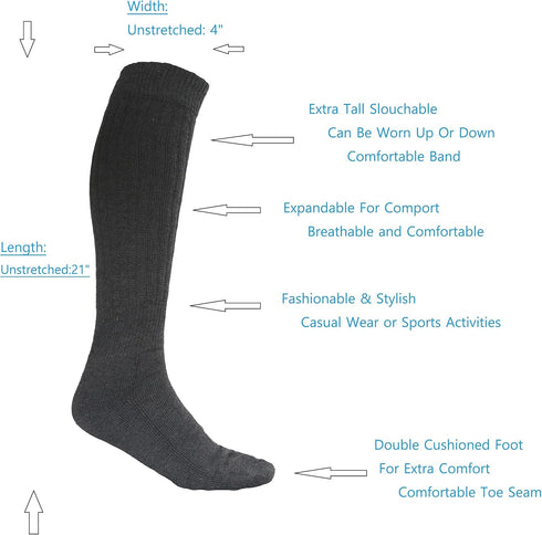 The Branch Women's Soft Extra Long Heavy Slouch Socks...