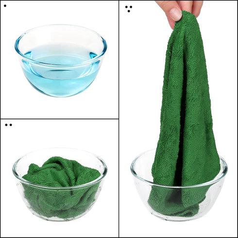 uxcell Microfiber Kitchen Towels, Thick Absorbent Dish Clothes, Great for Household Chores, Dishwashing, Cleaning, Hotel, 12" x 12" 6 Pack Green...