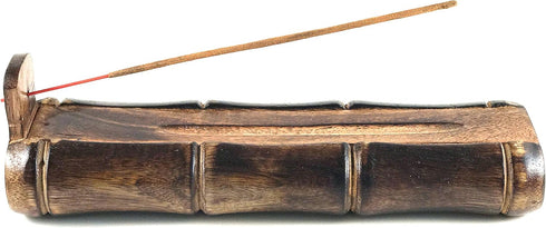 Bamboo Incense Holder Handmade Stick Incense Burner Craft Storage Box Wood Ash Catcher Sticks Incense Holder Brown Meditation Incense Holders Burn...