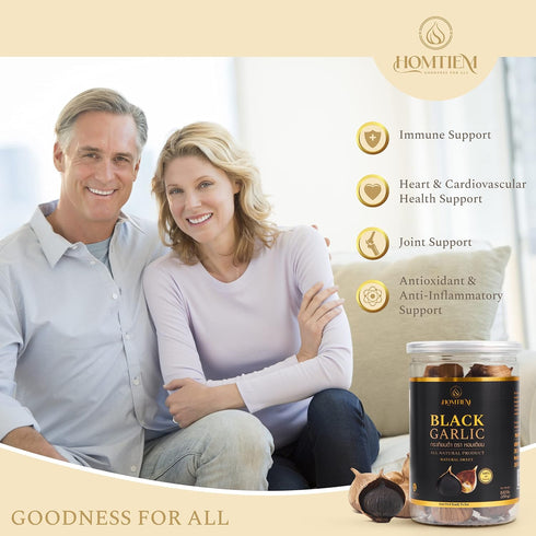 Homtiem Black Garlic 8.82 Oz (250g.), Whole Black Garlic Fermented for 90 Days, Super Foods, Non-GMOs, Non-Additives, High in Antioxidants, Ready ...