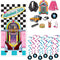 Fabulous 50s Themed Door Cover Rock n Record Dangling Whirls Cutouts 16 Piece Decorations Bundle Great for Sock Hop, Soda Shop, 1950s, Dance Diner...