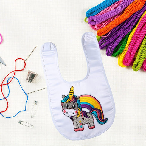 Geyoga 20 Pieces Sublimation Blanks White Bibs for Baby Decorating Washable Reusable Fabric Bibs...