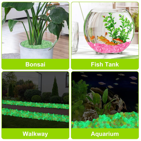 200pc Luminous Stone Glow Stones Glow in The Dark Rocks Outdoor for Walkway Backyard Pathway Lawn Aquarium Potted Plant Fish Tank Decor,Green...