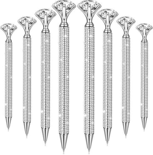 8 Pcs Diamond Pens Bling Metal Crystal Ballpoint Pens Black Ink Rhinestone Pen Cute Pens for Women for Wedding Bridal Shower Office Meeting Birthd...