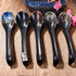 7 inch Japanese and Korean Ramen Spoon Set of 5, Asian Soup Spoon Chinese Soup Spoon Curved Handle Soup Spoon Long Handle Ceramic Miso Soup Spoons...