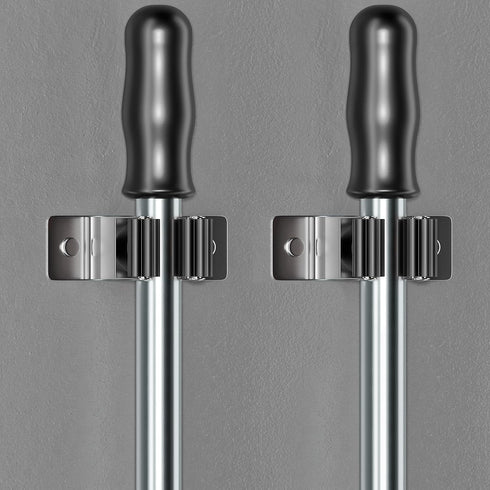 Broom and Mop Holder Wall Mounted - Heavy Duty SUS304 Stainless Steel Screw and Adhesive Broom Hanger Rack Tool Organizer Storage for Laundry Room...