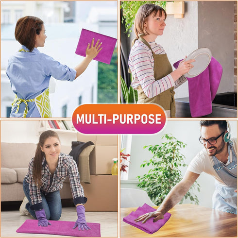 3 Pcs Extra Large Microfiber Cleaning Cloth 30" x 20" Washable Reusable Microfiber Towel Streak Free Lint Free Cloth for Cleaning Home Glass Offic...