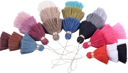 KONMAY Bulk 20pcs Tri-Layered Tassels with Hanging Loop for Jewelry Making, Clothing...