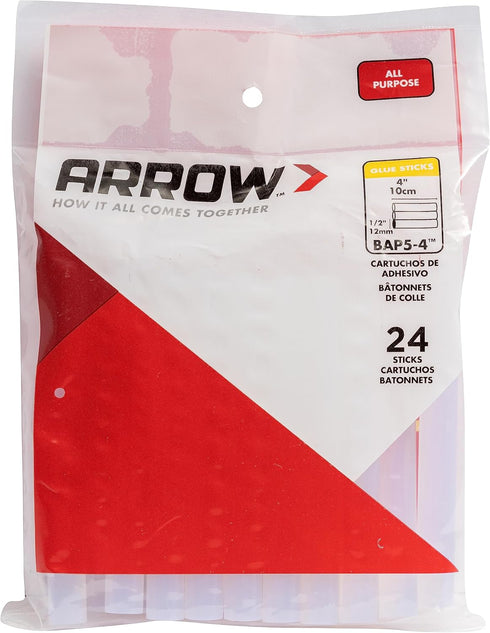 Arrow BAP5-4 All Purpose Mini Glue Sticks for Hot Glue Guns, Use for High Temp and Low Temp Crafting, Hobbies, and General Repair Projects, 4-Inch...