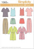 Simplicity US1563A Easy to Sew Teen's, Men's and Women's Pajama Sewing Pattern Kit, Code 1563, Sizes XS-XL...