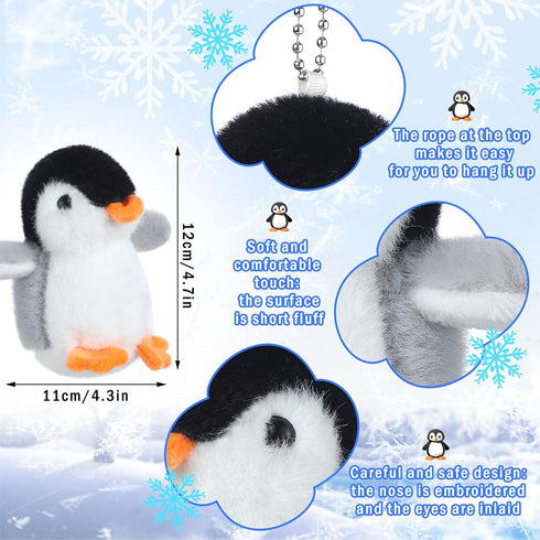 9 Pcs Mini Penguin Stuffed Plush Toys 4.3 Inch Cute Penguin Stuffed Small Penguin Stuffed Animal Hanging Penguin Toys Penguin Party Decorations fo...