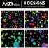 AnyDesign 12 Sheet Colorful Wrapping Paper 4 Design Black Neon Art Packaging Paper Folded Flat DIY Art Craft Paper for Glow Party Birthday Party B...