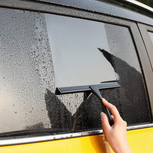 HIWARE All-Purpose Shower Squeegee for Shower Doors, Bathroom, Window and Car Glass - Black, Stainless Steel, 12 Inches...