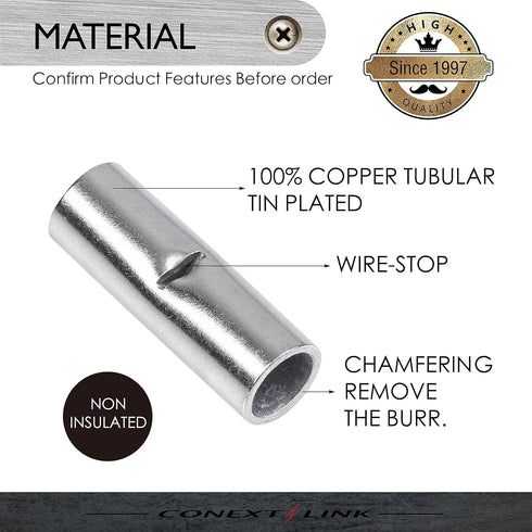 Conext Link BCU6-8 Uninsulated Butt Connector 8 Pack (6 Gauge) ?17032?...