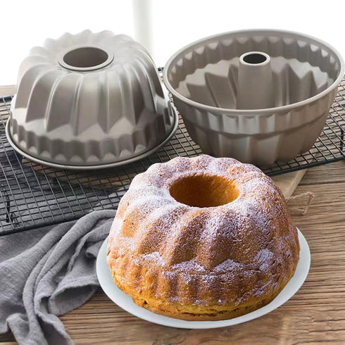 4 Inch Fluted Cake Pan, 4 Packs Carbon Steel Bundt Pan Reusable Nonstick Small Pie Cup Baking Bakeware for Toaster Oven Fryer Insta Pot,Cakes Tart...