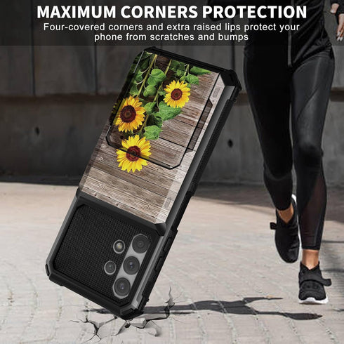 for Samsung Galaxy A32 5G Wallet Case with Card Holder Slot Flip Cover Hybrid Dual Layer Heavy Duty Shockproof Hidden ID Cash Credit Wallet Case f...