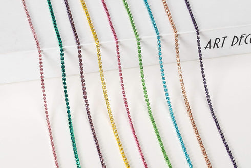 KAOYOO 10 Yards 2.5mm/0.1" Crystal Rhinestone Close Chain Trim Sew on Trim for Sewing Crafts,DIY Decoration,Jewelry,Wedding...