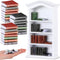 Poen 27 Pcs 1: 12 Scale Miniatures Dollhouse Books and a Wooden Bookcase Dollhouse Decoration Accessories 1: 12 Dollhouse Miniature Furniture 4 Fl...