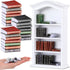 Poen 27 Pcs 1: 12 Scale Miniatures Dollhouse Books and a Wooden Bookcase Dollhouse Decoration Accessories 1: 12 Dollhouse Miniature Furniture 4 Fl...