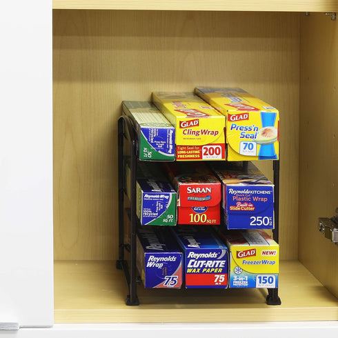 Simple Houseware Kitchen Wrap Organizer Rack, Bronze...