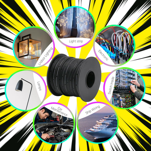 28AWG Electrical Wire Cable?24.6FT 3 Conductors Black Cable Stranded Tinned Copper Wire Widely Used in The Electronics Industry...