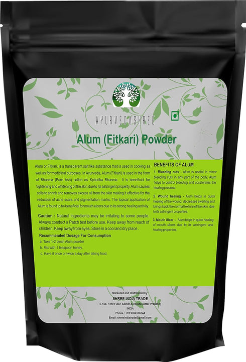 AYURVEDASHREE Alum Powder 200 Gm | Food Grade | Granulated Powdered Alum | Food Preservative Preserving Pickles | phitkari | Fitkari | 100% Only A...