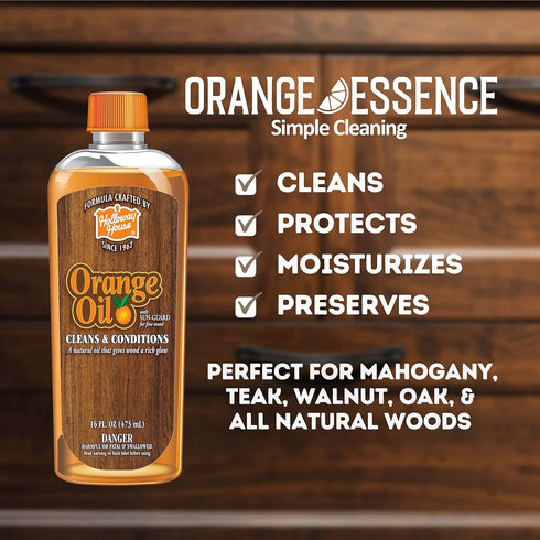 Holloway House Orange Oil Cleaner 16oz, 6Pk w/Sun-Guard for Fine Wood | Cleans & Conditions | Removes Soap Scum from Shower Doors, Stainless, Tile...