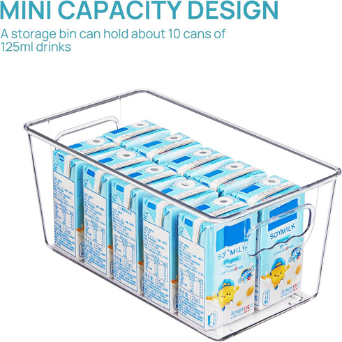 Vtopmart Clear Plastic Pantry Organizer Bins, 6 PCS Food Storage Bins with Handle for Refrigerator, Fridge, Cabinet, Kitchen, Countertops, Cupboar...